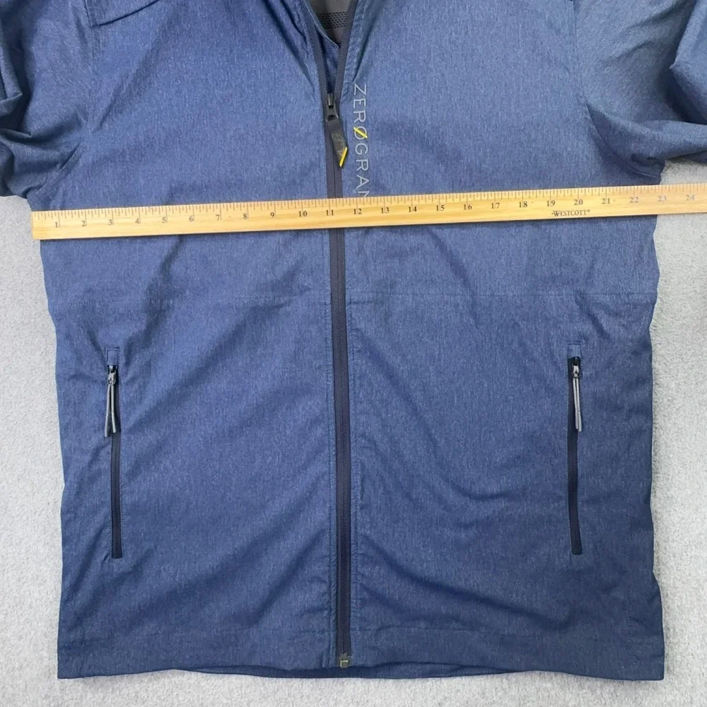 Cole Haan ZeroGrand Utility‎ Jacket Mens L Blue Zip Vented Water Wind Resistant